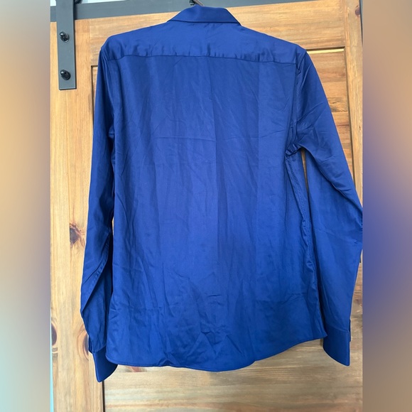 NEW O3 zoom from London Shirt Men's Button Up Long Sleeve blue Size : L - Picture 9 of 9